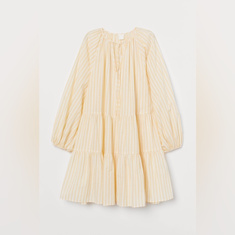 Yellow and white striped dress size small